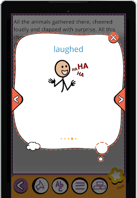 Screenshot: Word tapped with support options